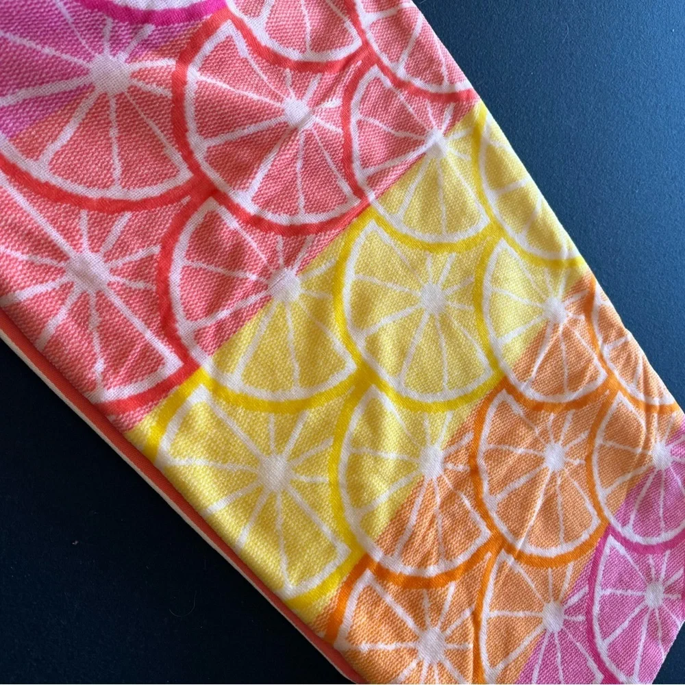 SUPER FUN beach towel🍉🍊🍋zoom in for all the deets! 36x 68 OEKO TEX/cute trim!